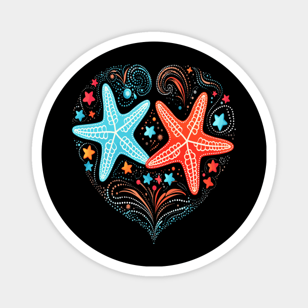 Starfish Couple Valentine Magnet by JH Mart